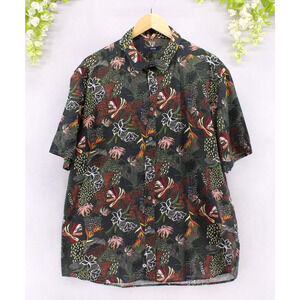 Benson Men's Multicolor Floral Short Sleeve Button Down Casual Shirt Sz XL NEW